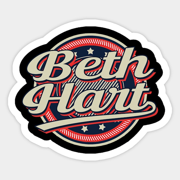 Graphic Beth Proud Name Personalized Birthday 70s 80s 90s Styles Sticker by Skateboarding Flaming Skeleton